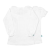 Camisa de bebé branca com gola em bordado e manga comprida.
