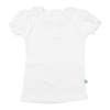 Camisa de bebé branca com gola em bordado e manga curta.