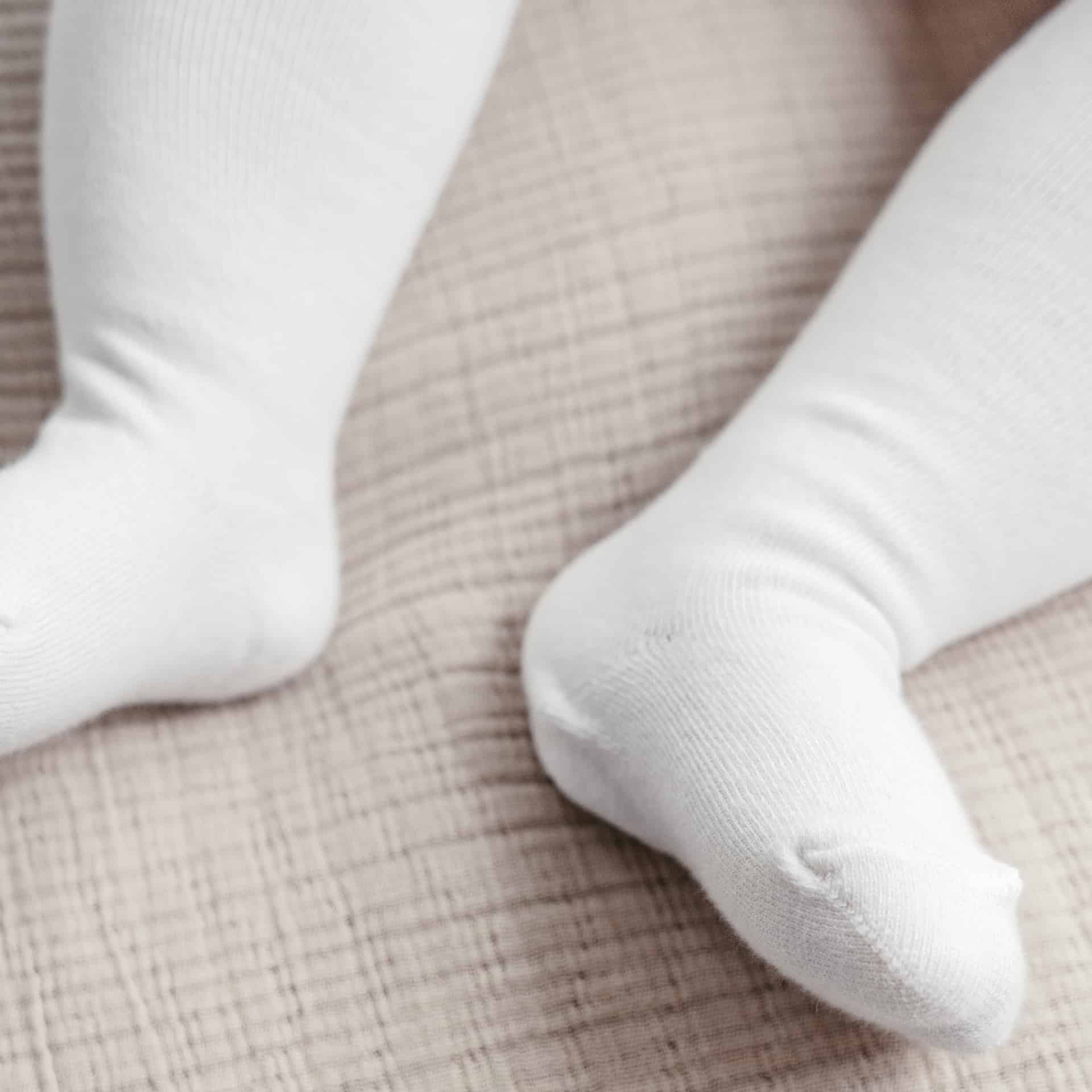 Collant Bébé Fille Ballerines Blanc en Coton Peigné – Kolibri Socks