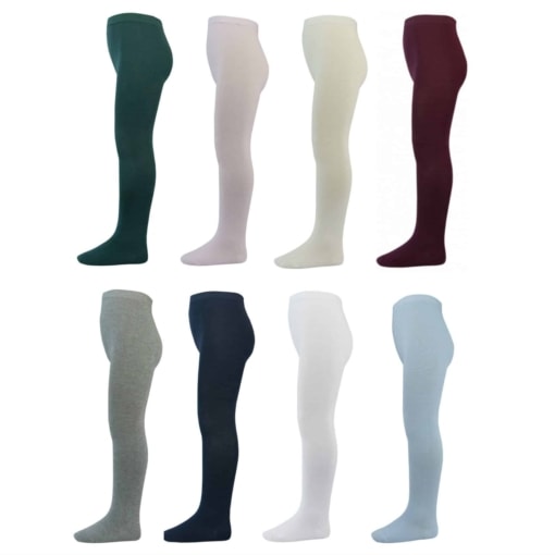 Collants de bebé em oito cores.